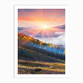 Sunrise In The Mountains 1 Art Print