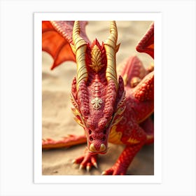 Red Dragon in The Desert 1 Art Print