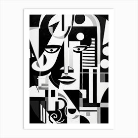 Identity Abstract Black And White 4 Art Print