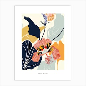 Colourful Flower Illustration Poster Nasturtium 3 Art Print