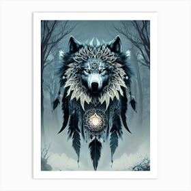 Wolf Dreamcatcher 11 Art Print