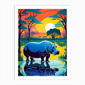 Hippo Art Print