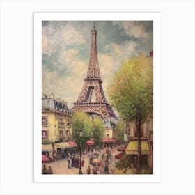 Eiffel Tower Paris France Pissarro Style 14 Art Print