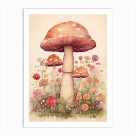 Mushroom Storybook Illustration 3 Art Print