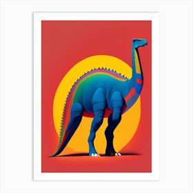 Hadrosaurus 2 Primary Colours Dinosaur Art Print