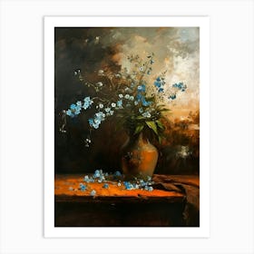 Baroque Floral Still Life Forget Me Nots 5 Art Print