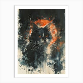Cat On The Moon Art Print