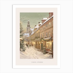 Vintage Winter Poster Vilnius Lithuania 3 Art Print