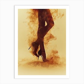 Silhouette Of A Woman In High Heels 1 Art Print