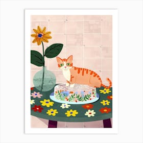 Cat And Jell O 3 Art Print