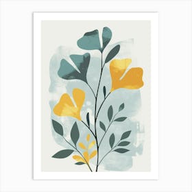 Ginkgo Tree Flat Illustration 3 Art Print