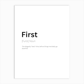 First Definition Meaning Art Print