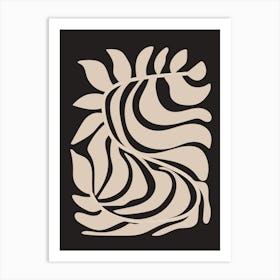 Neutral Abstract Leaves 1 Art Print