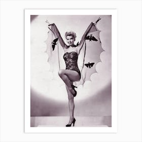 Pin Up Bat Girl Spreading Her Wings Art Print