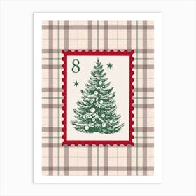 Checkered Christmas Tree Poster Art Print