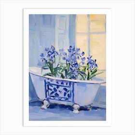 A Bathtube Full Of Bleeding Heart In A Bathroom 3 Art Print