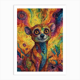 Psychedelic Lemur Art Print