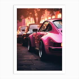 Parking Pink Porsche 911 Art Print