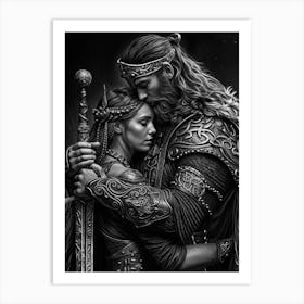 Viking Couple Art Print