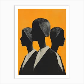 Three Women Silhouettes Art Print