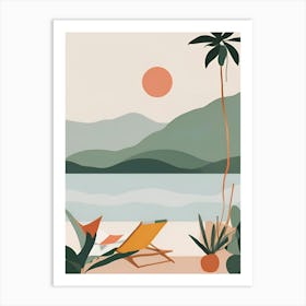 Beach At Sunset Art Print