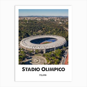Stadio Olimpico, Stadium, Football, Soccer, Art, Wall Print Art Print