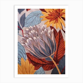Fall Botanicals Cornflower 3 Art Print