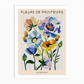 Spring Floral French Poster  Lisianthus 3 Art Print