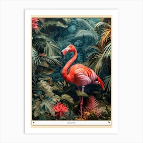 Greater Flamingo Bolivia Tropical Illustration 6 Poster Art Print
