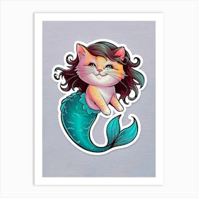 Mermaid Cat 1 Art Print