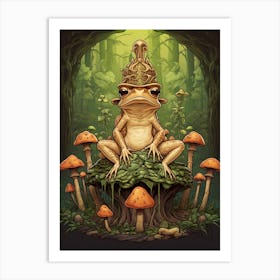 King Frog Art Nouveau Style 3 Art Print