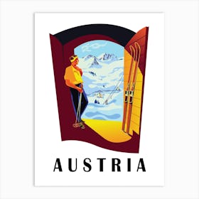 Austria Ski Track At The Door Art Print