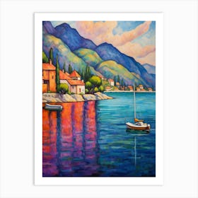 Lake Chelan Washington Pointillism 5 Art Print