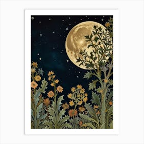 Moonlight In The Garden Style William Morris 1 Art Print 5 Art Print