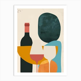 Wine And Glasses 1 Art Print