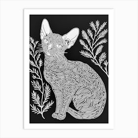 Selkirk Rex Cat Minimalist Illustration 3 Art Print