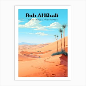 Rub Al Khali UAE Desert Modern Travel Illustration Art Print