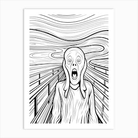 Line Art Inspired By The Scream 4 Art Print