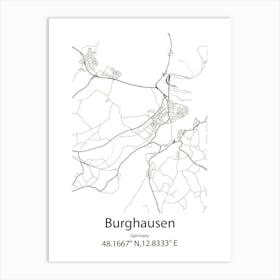 Burghausen,Germany Minimalist Map Art Print