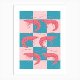 Vibrant Shrimp Digital Art Print - "Underwater Elegance" Art Print