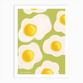 Fried Eggs Green Art Print