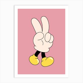 Mickey Mouse Peace Sign Art Print