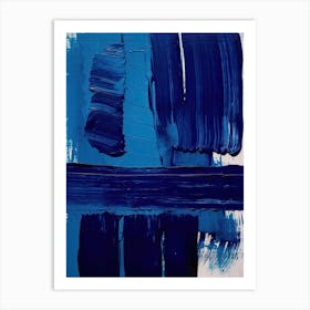 Blue Brush Strokes Abstract 1 Art Print