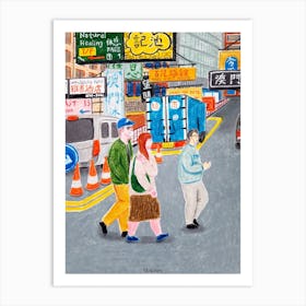 Street With Signboards Art Print