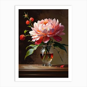 Peonies In A Vase Art Print