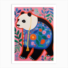 Maximalist Animal Painting Panda 1 Art Print