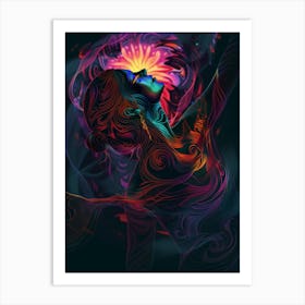 Portrait of a woman, Trippy, artwork print, "Ecstasy" Art Print