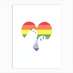 Pride Heart Hug Kids Art Print