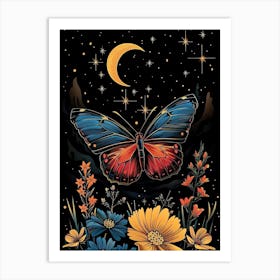 Butterfly In The Night Sky Art Print