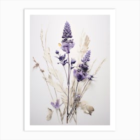 Pressed Flower Botanical Art Lavender Art Print
